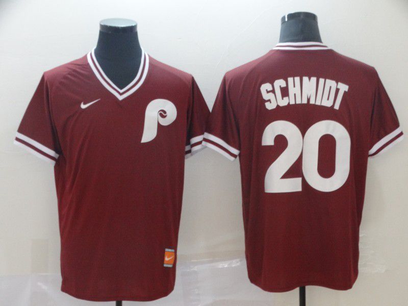 Men Philadelphia Phillies #20 Schmidt Red Game Throwback Nike 2022 MLB Jersey->san francisco giants->MLB Jersey